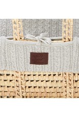 Little Green Sheep Natural Knitted Moses Basket & Mattress - Dove
