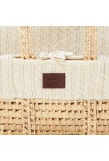 Little Green Sheep Natural Knitted Moses Basket Mattress & Stand- Linen