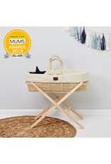 Little Green Sheep Natural Knitted Moses Basket Mattress & Stand- Linen
