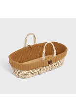 Little Green Sheep Natural Knitted Moses Basket & Mattress - Honey