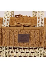 Little Green Sheep Natural Knitted Moses Basket & Mattress - Honey