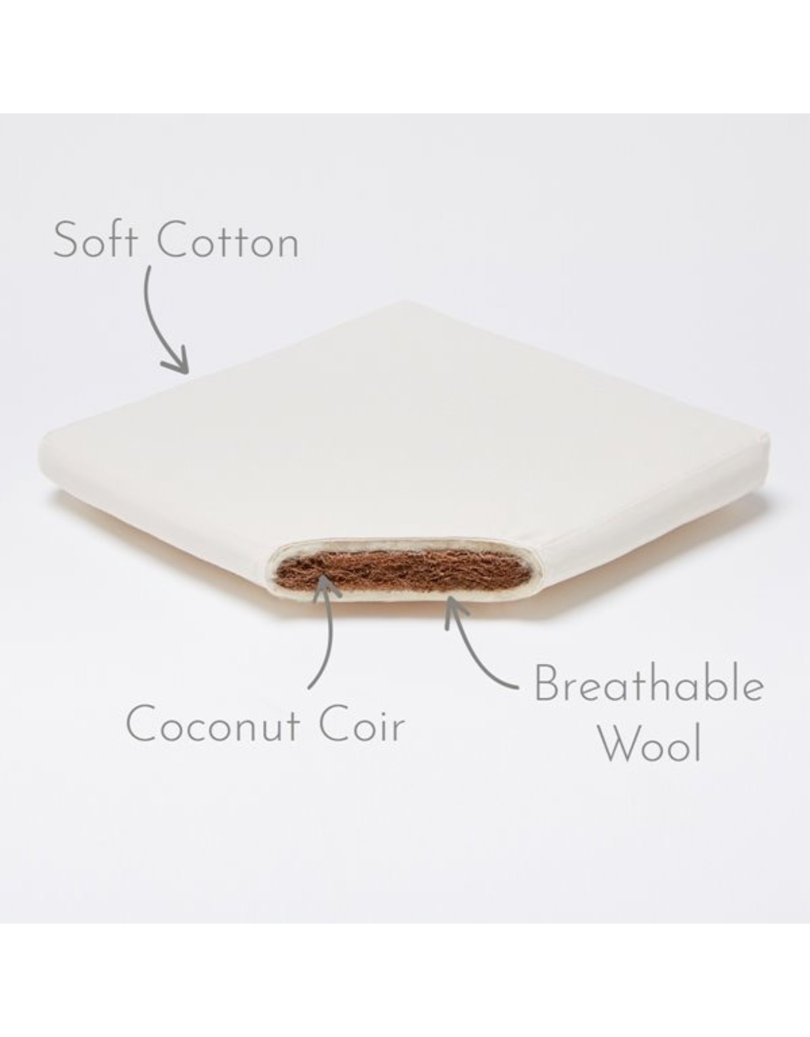 Little Green Sheep Natural Knitted Moses Basket Mattress & Stand - White