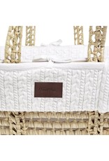 Little Green Sheep Natural Knitted Moses Basket Mattress & Stand - White