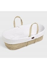 Little Green Sheep Natural Knitted Moses Basket Mattress & Stand - White