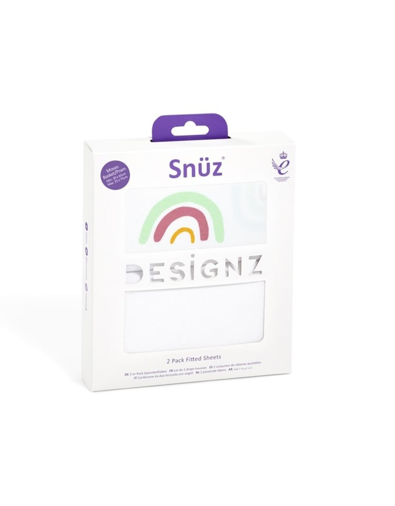 Moses Basket/Pram 2 Pack Fitted Sheets - Colour Rainbow