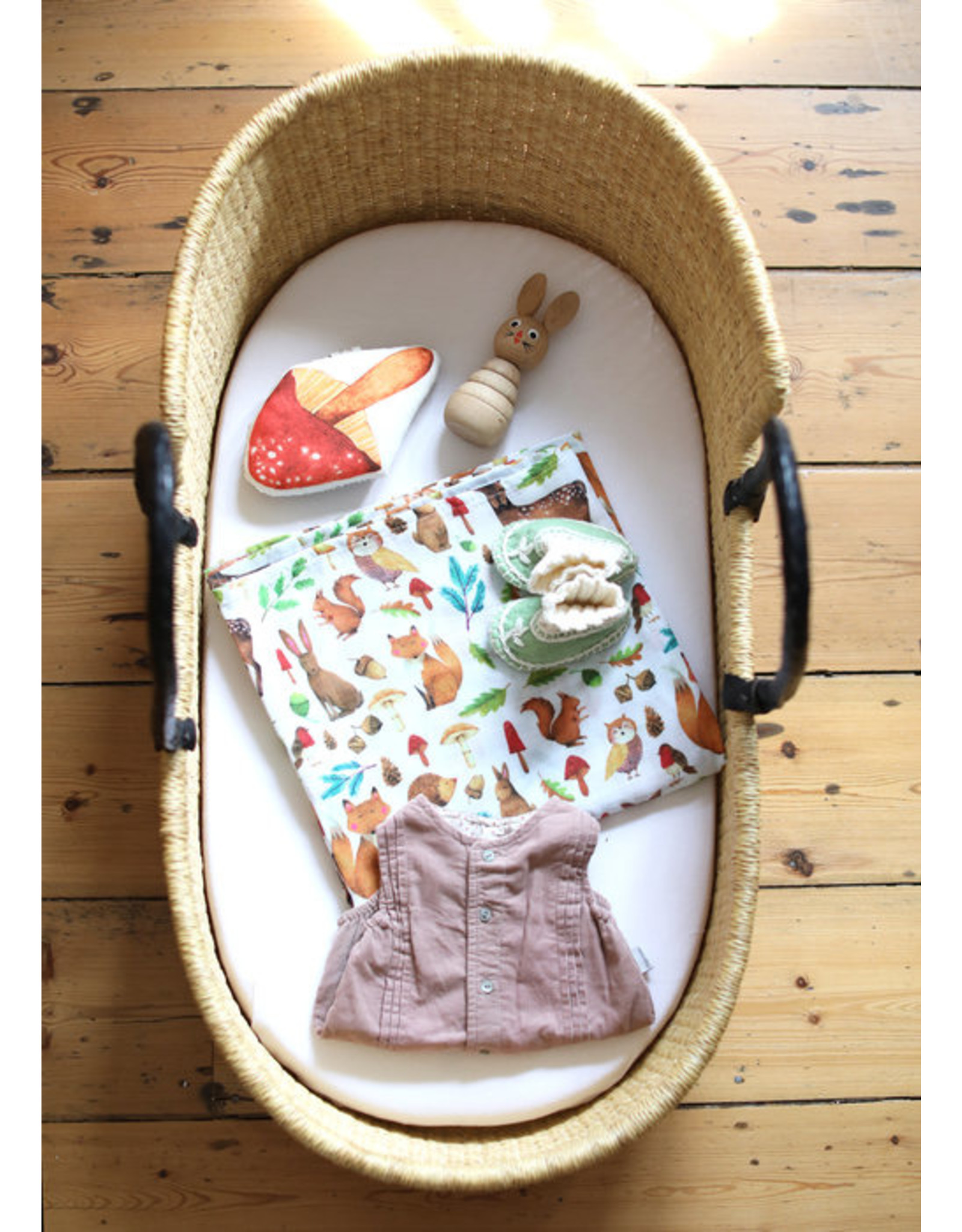 Fox in the Attic Muslin Swaddle Blanket - Woodland