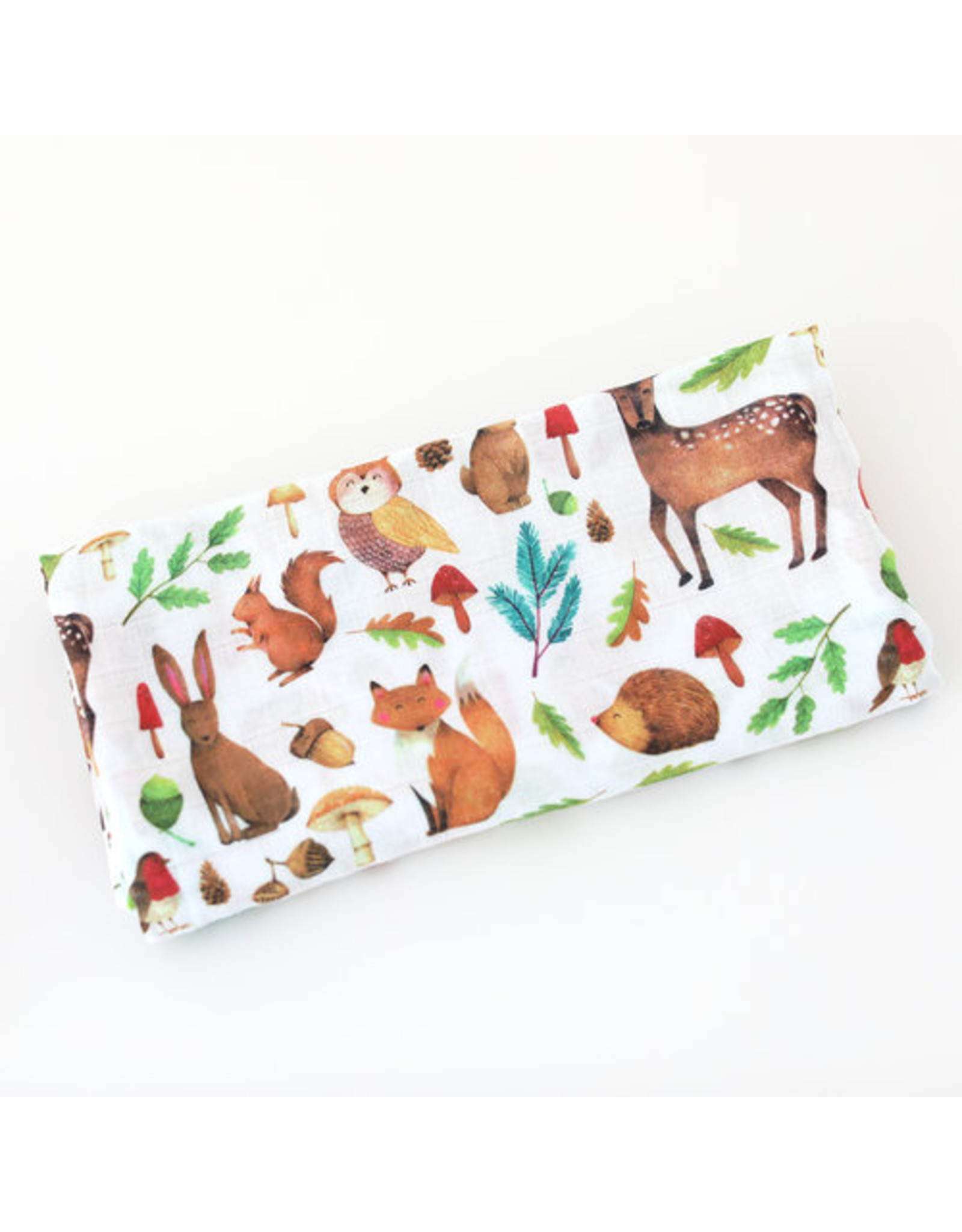 Fox in the Attic Muslin Swaddle Blanket - Woodland