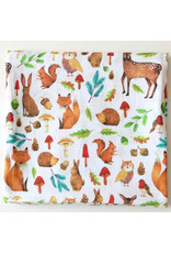 Fox in the Attic Muslin Swaddle Blanket - Woodland