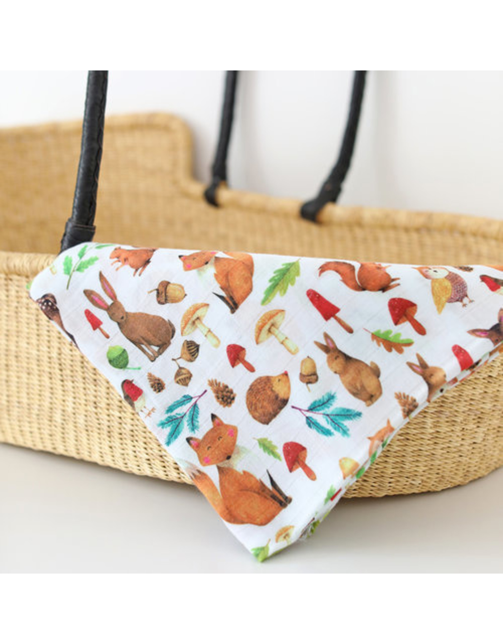 Fox in the Attic Muslin Swaddle Blanket - Woodland