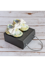 Ruby & Freddies Yellow  Floral with White Bow Moccasins
