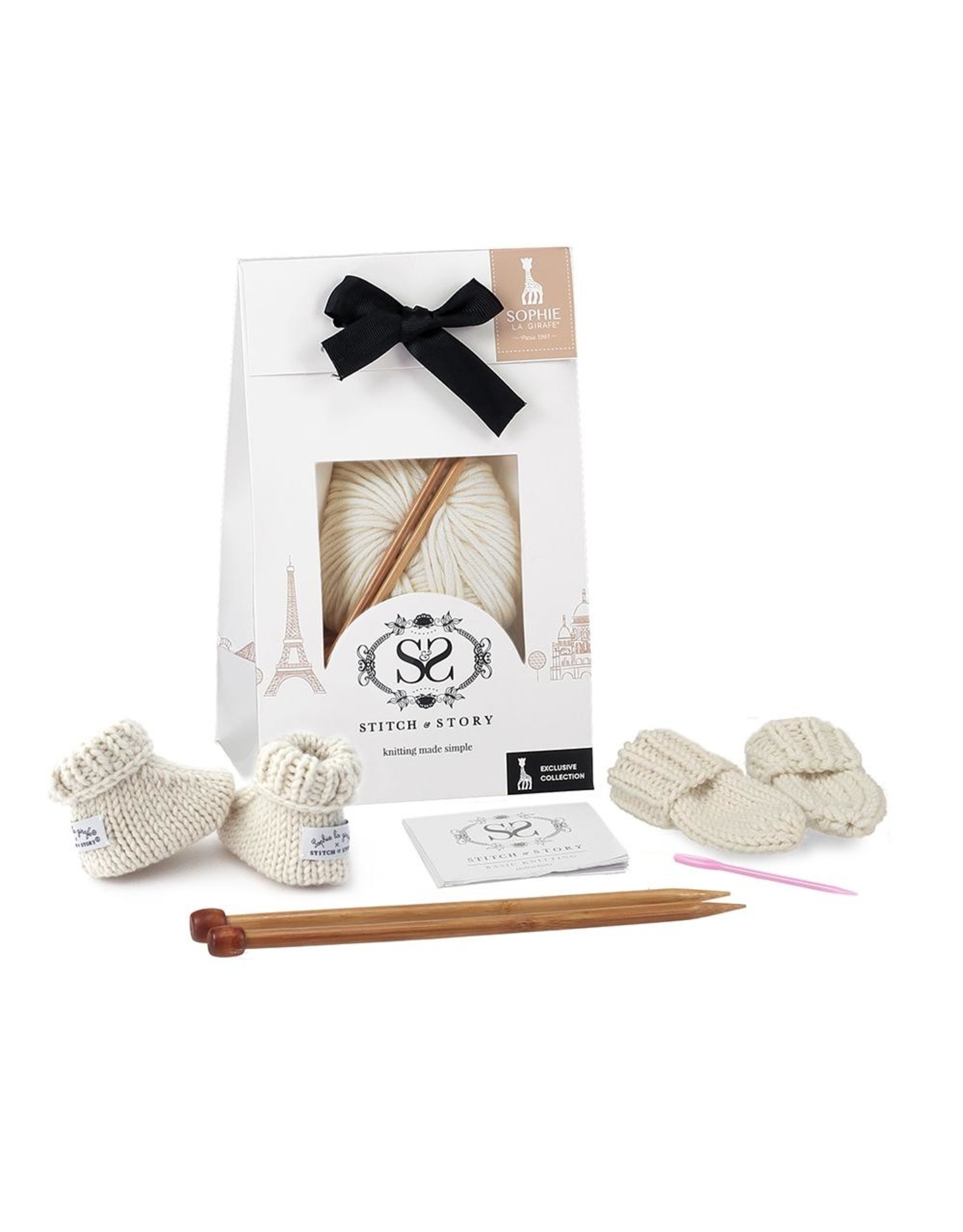 Stitch and Story Sophie La Girafe : Mini Mittens and Booties- Cream