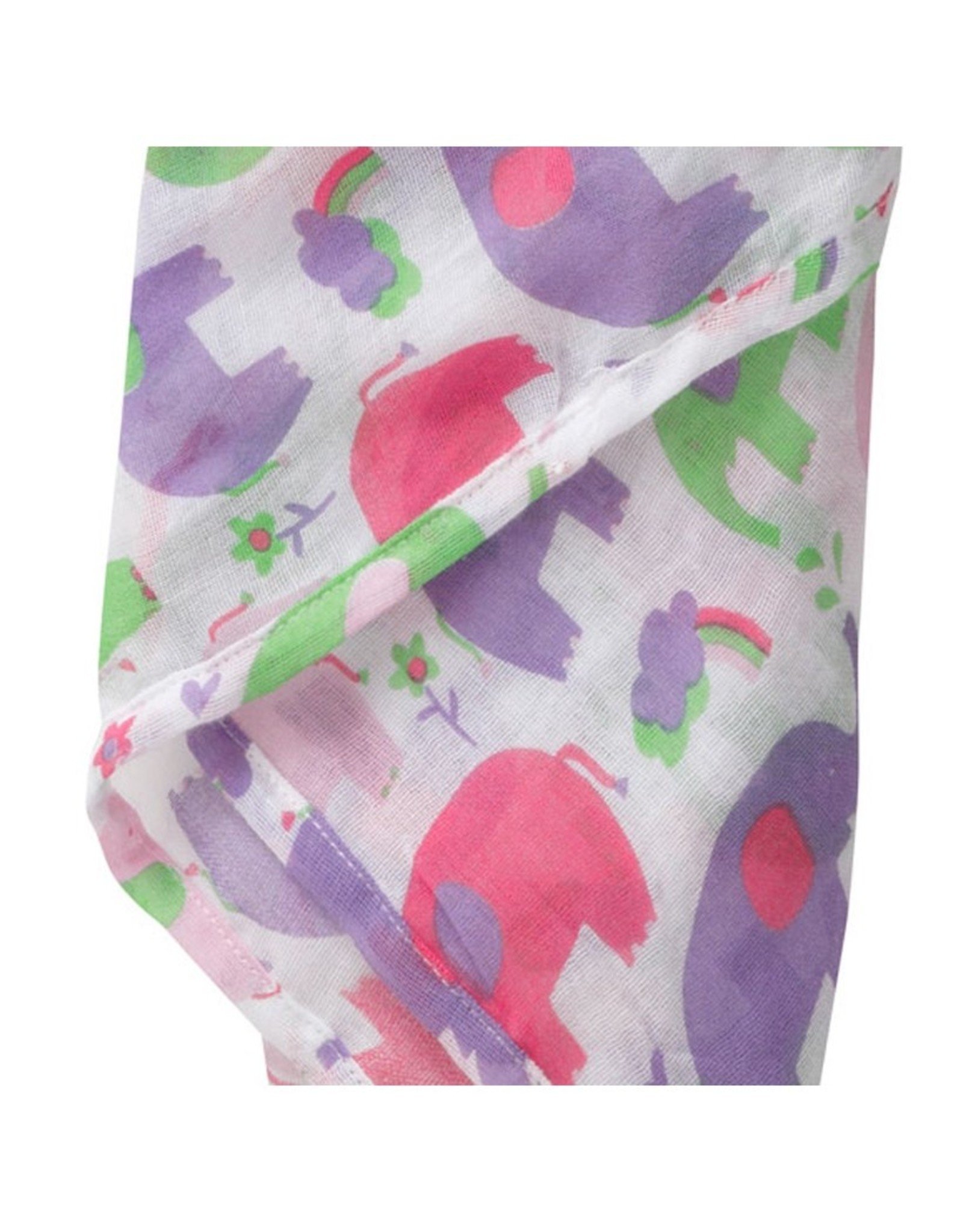Piccalilly Muslin Swaddle - Pink Elephant