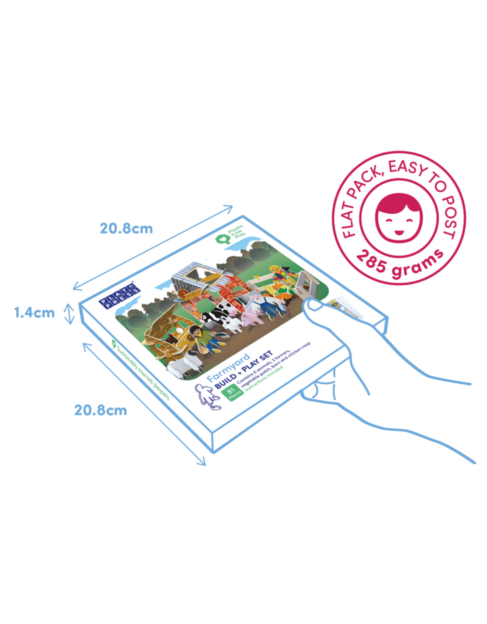 Playpress Toys Farmyard Eco Friendly Toy Playset