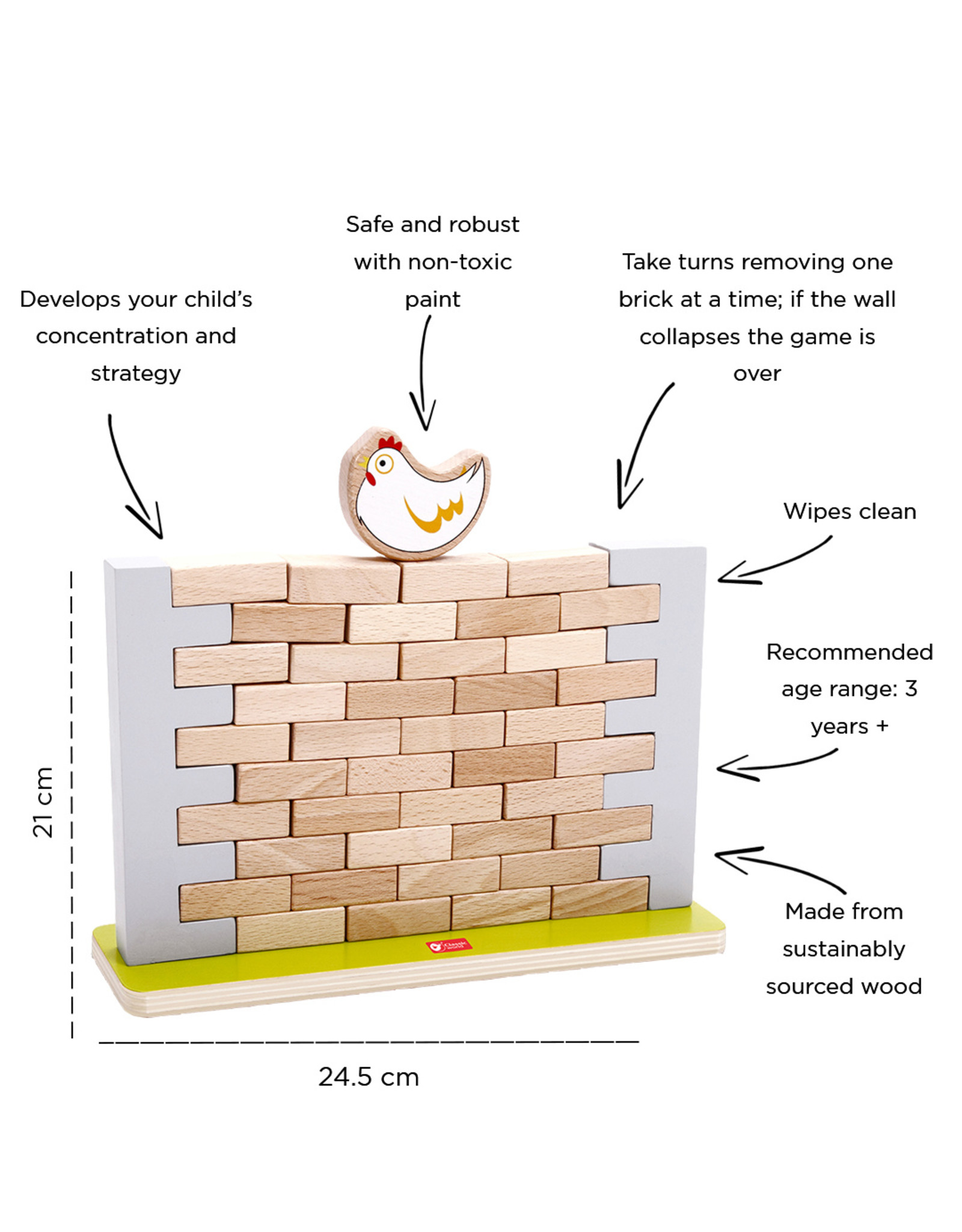 Classic World Classic World Pick a Brick Jenga Style Wall Game