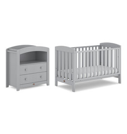 Boori Boori Alice 2 Piece Nursery Furniture Set with Chest Changer -Pebble