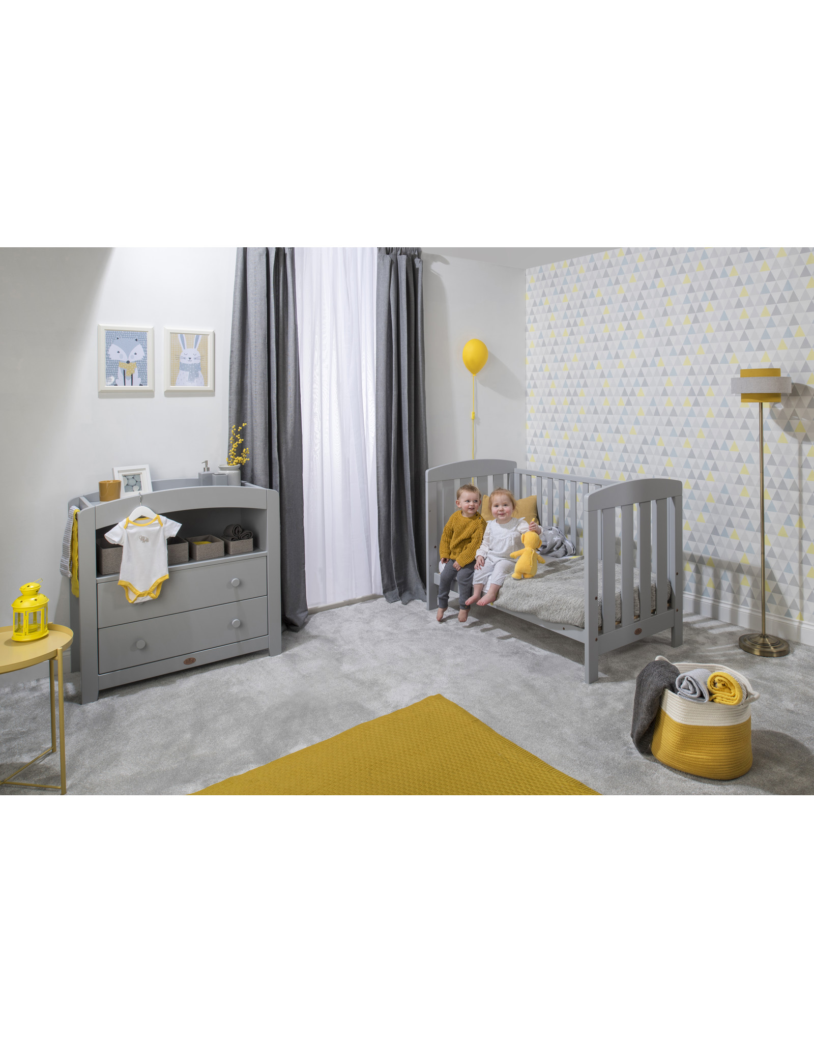 Boori Boori Alice 2 Piece Nursery Set with Chest Changer -Pebble