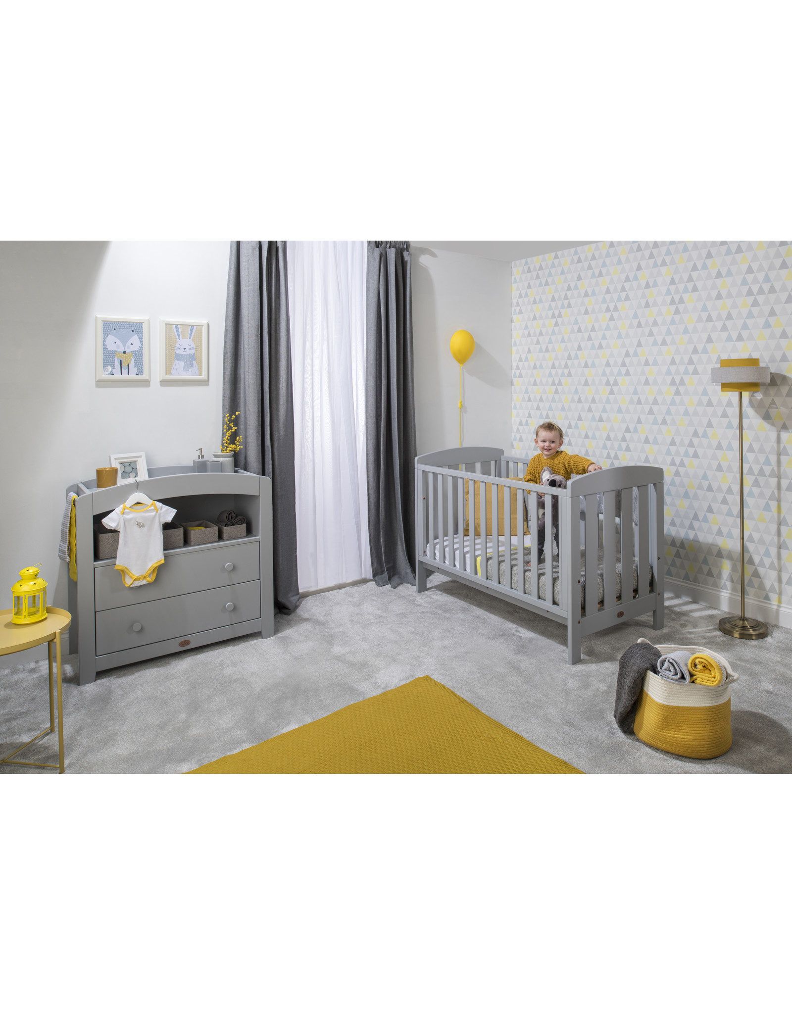 Boori Boori Alice 2 Piece Nursery Set with Chest Changer -Pebble