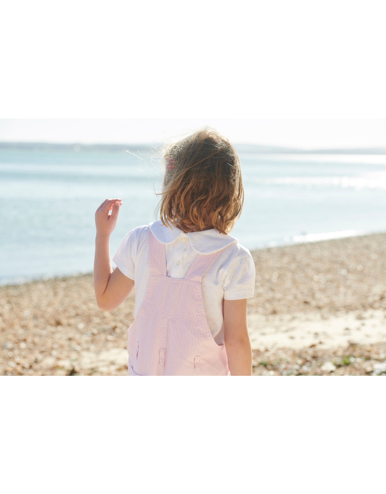 Dotty Dungarees Pink Striped Shorts- 4-5 Years