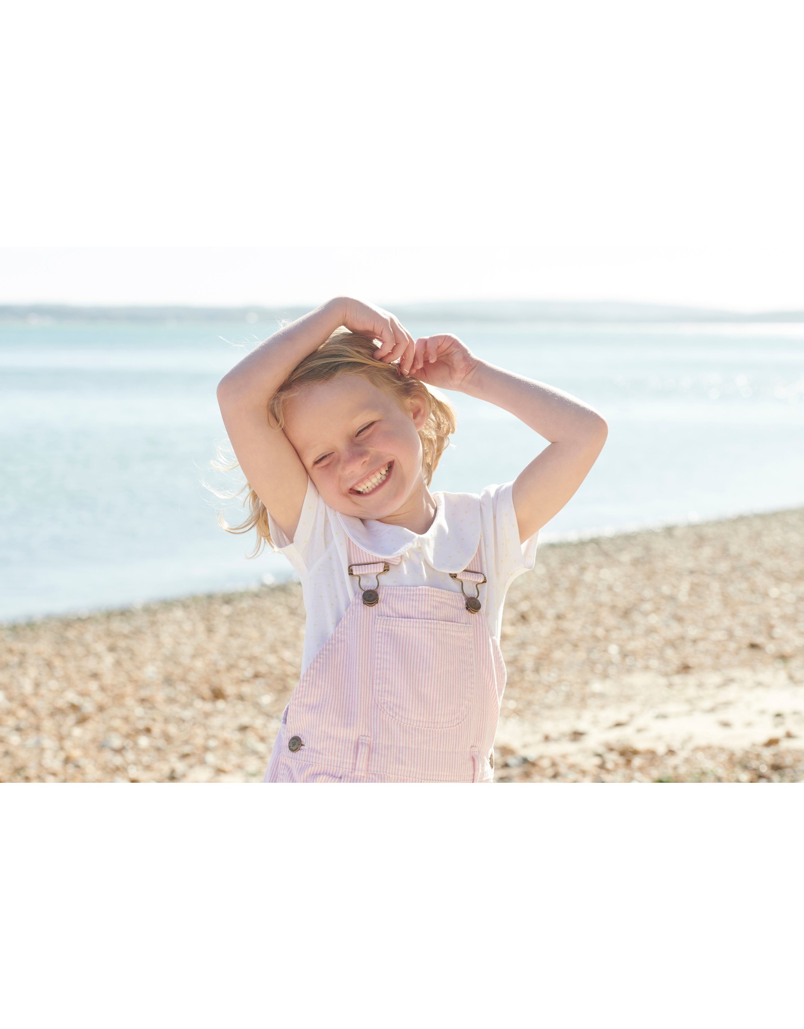 Dotty Dungarees Pink Striped Shorts- 4-5 Years