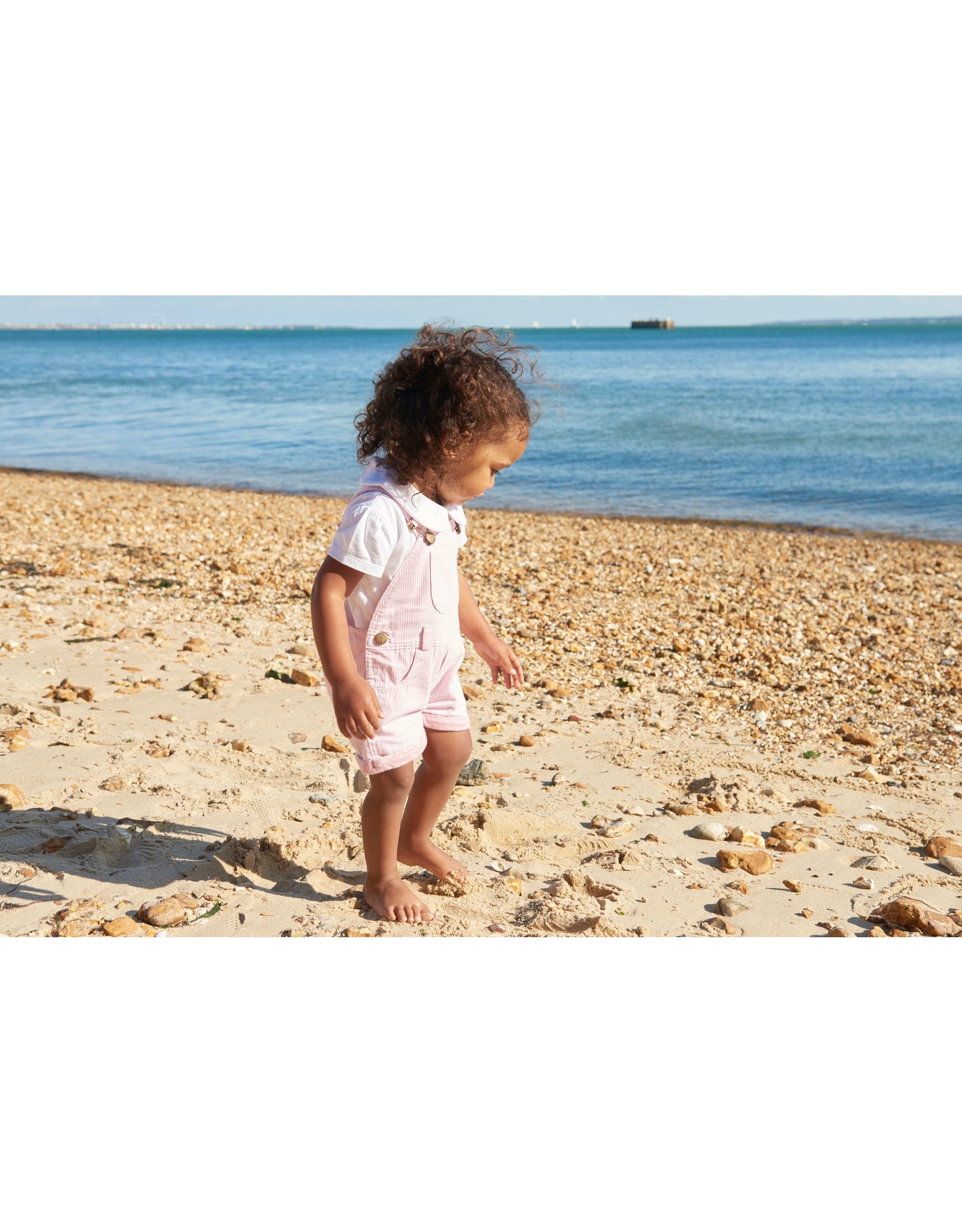 Dotty Dungarees Pink Striped Shorts- 4-5 Years