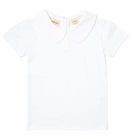 Dotty Dungarees Peter Pan Short Sleeved T Shirt - White- 4-5 Years