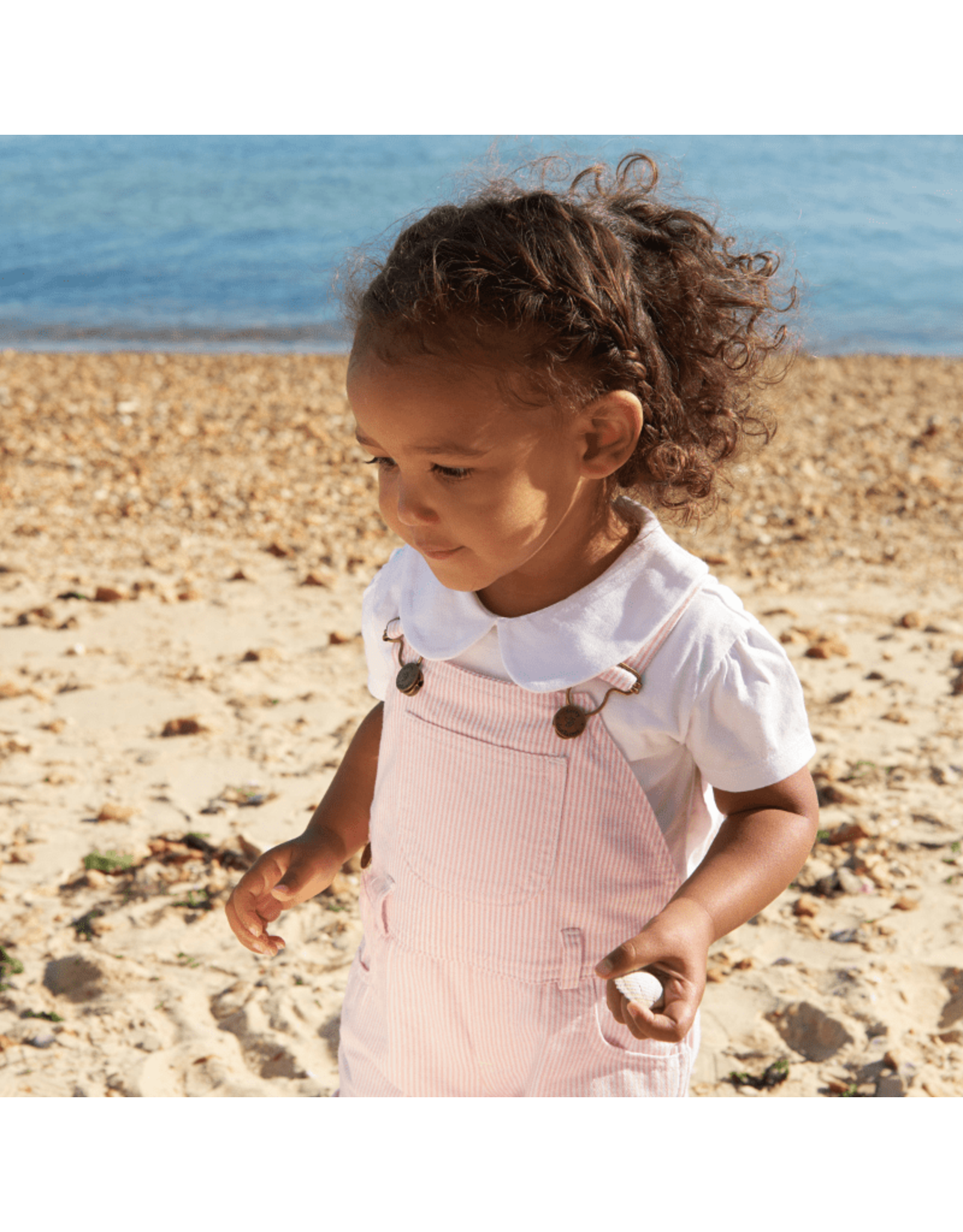 Dotty Dungarees Pink Striped Shorts- 4-5 Years