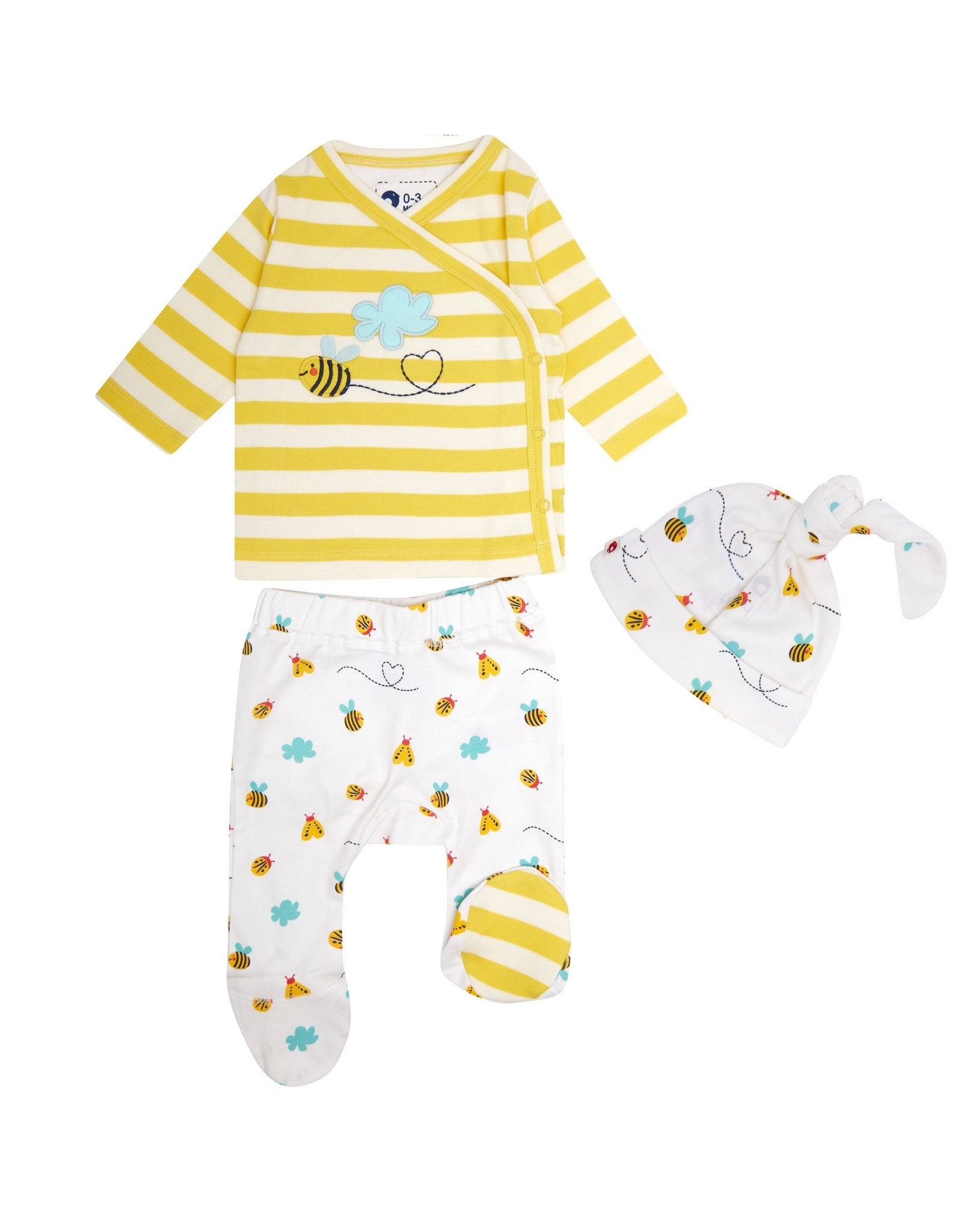 Piccalilly 3 Piece Baby Set - Bumblebee- Newborn