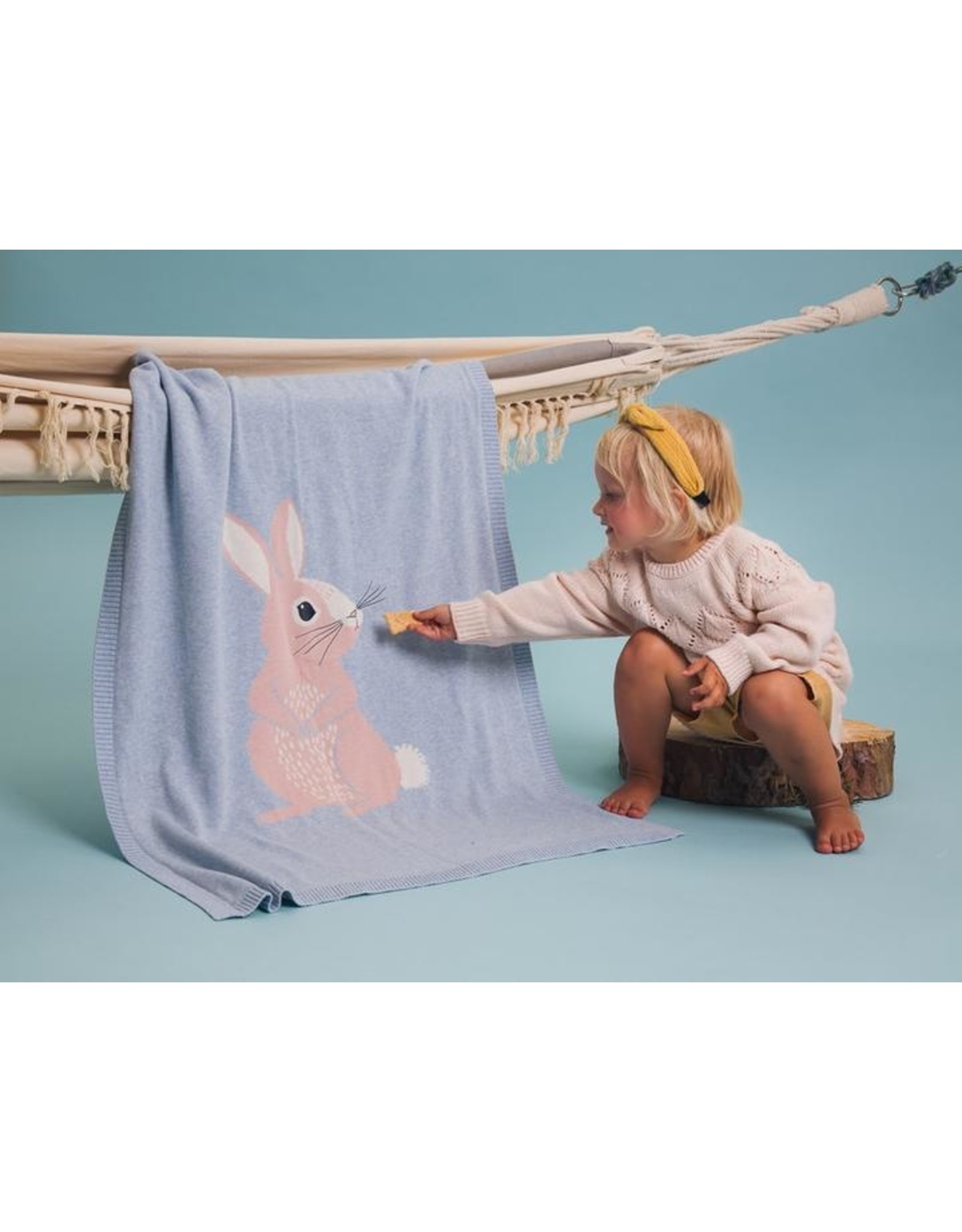 Bizzi Growin Baby Blanket- Cotton Tail Bunny Knitted Blanket