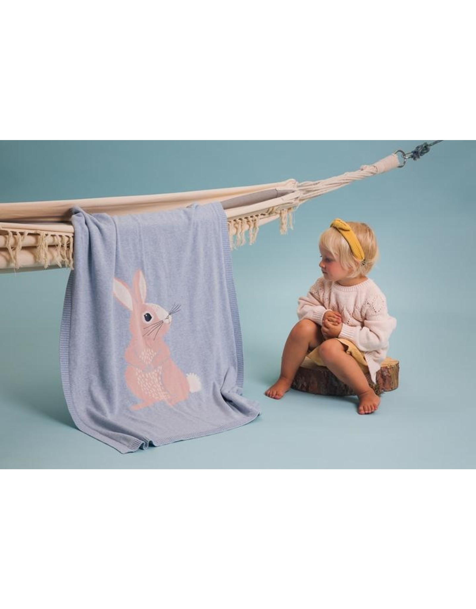 Bizzi Growin Baby Blanket- Cotton Tail Bunny Knitted Blanket