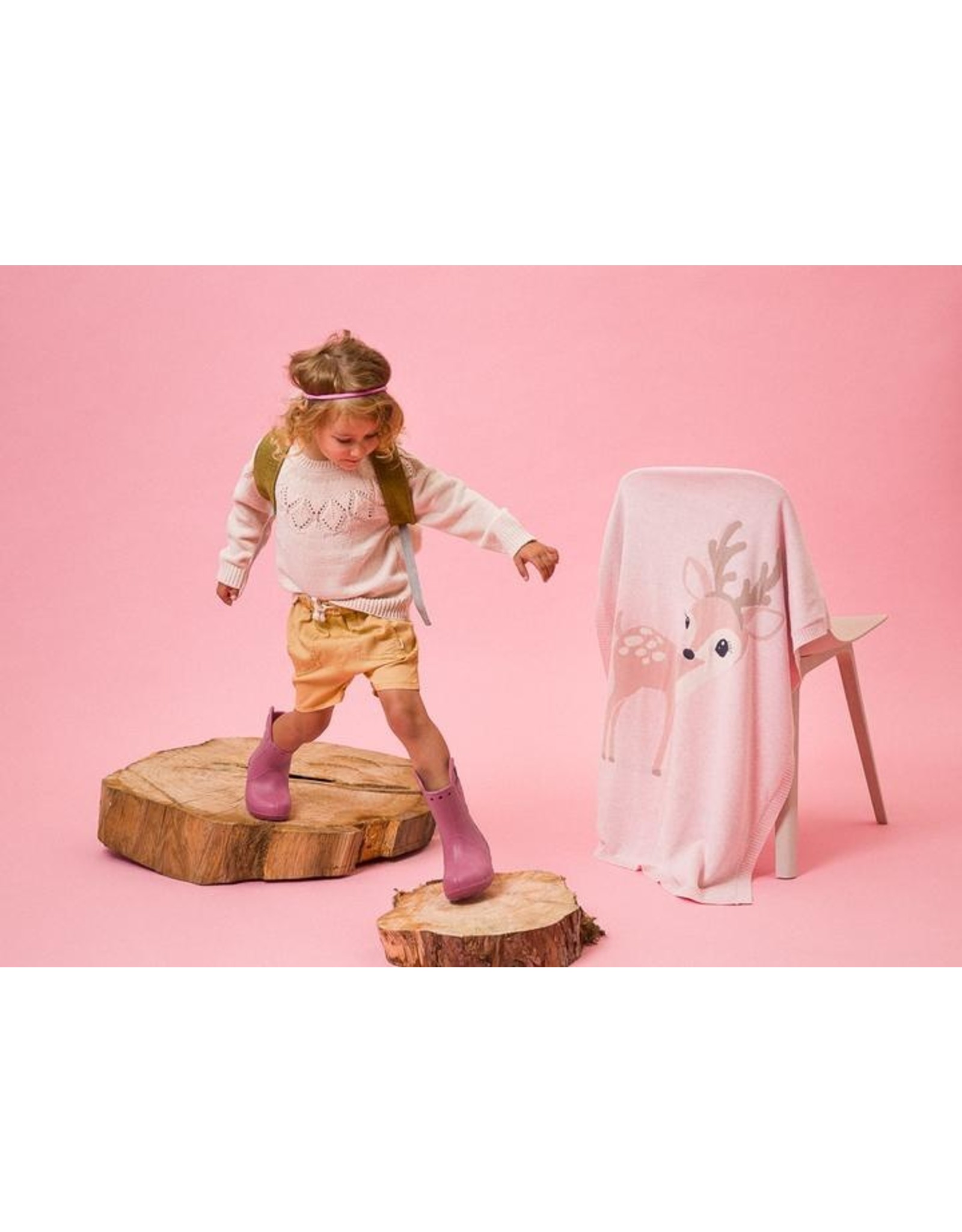 Bizzi Growin Baby Blanket- Felicity FawnKnitted Blanket