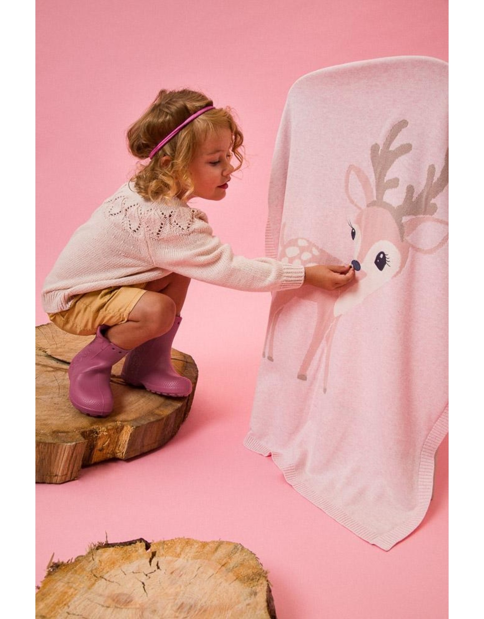 Bizzi Growin Baby Blanket- Felicity FawnKnitted Blanket