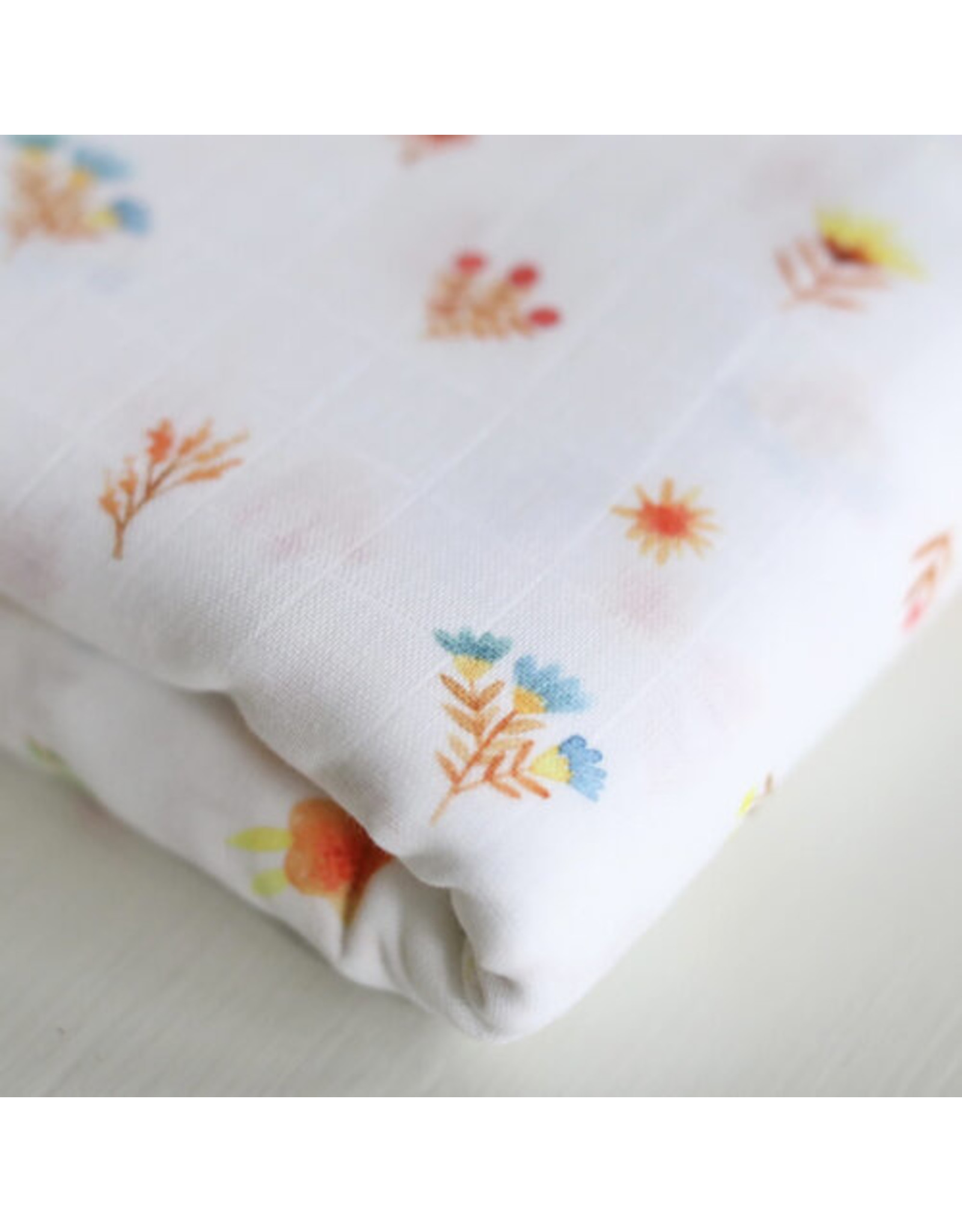 Fox in the Attic Muslin Swaddle Blanket - Little Flowers