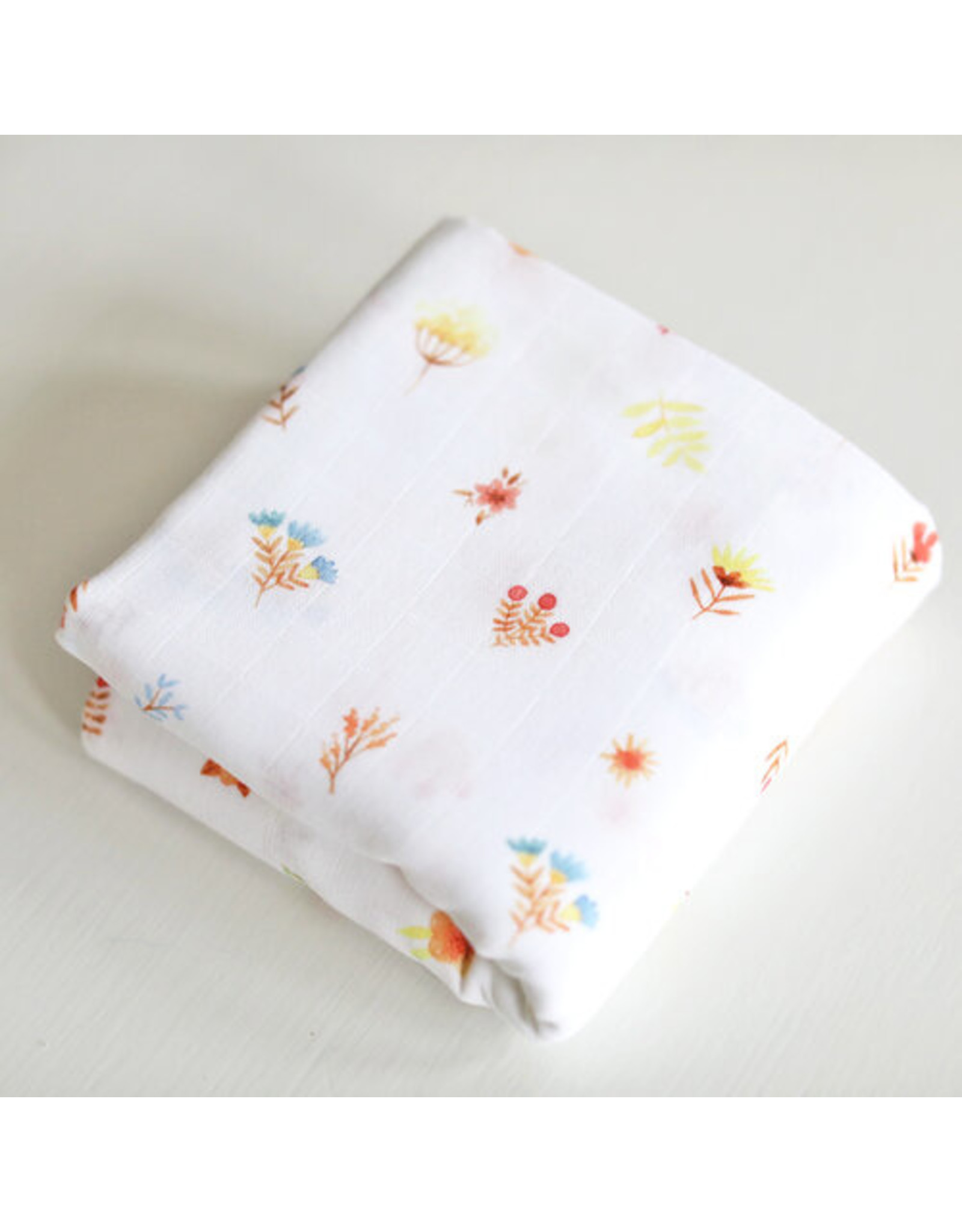 Fox in the Attic Muslin Swaddle Blanket - Little Flowers