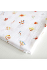 Fox in the Attic Muslin Swaddle Blanket - Little Flowers