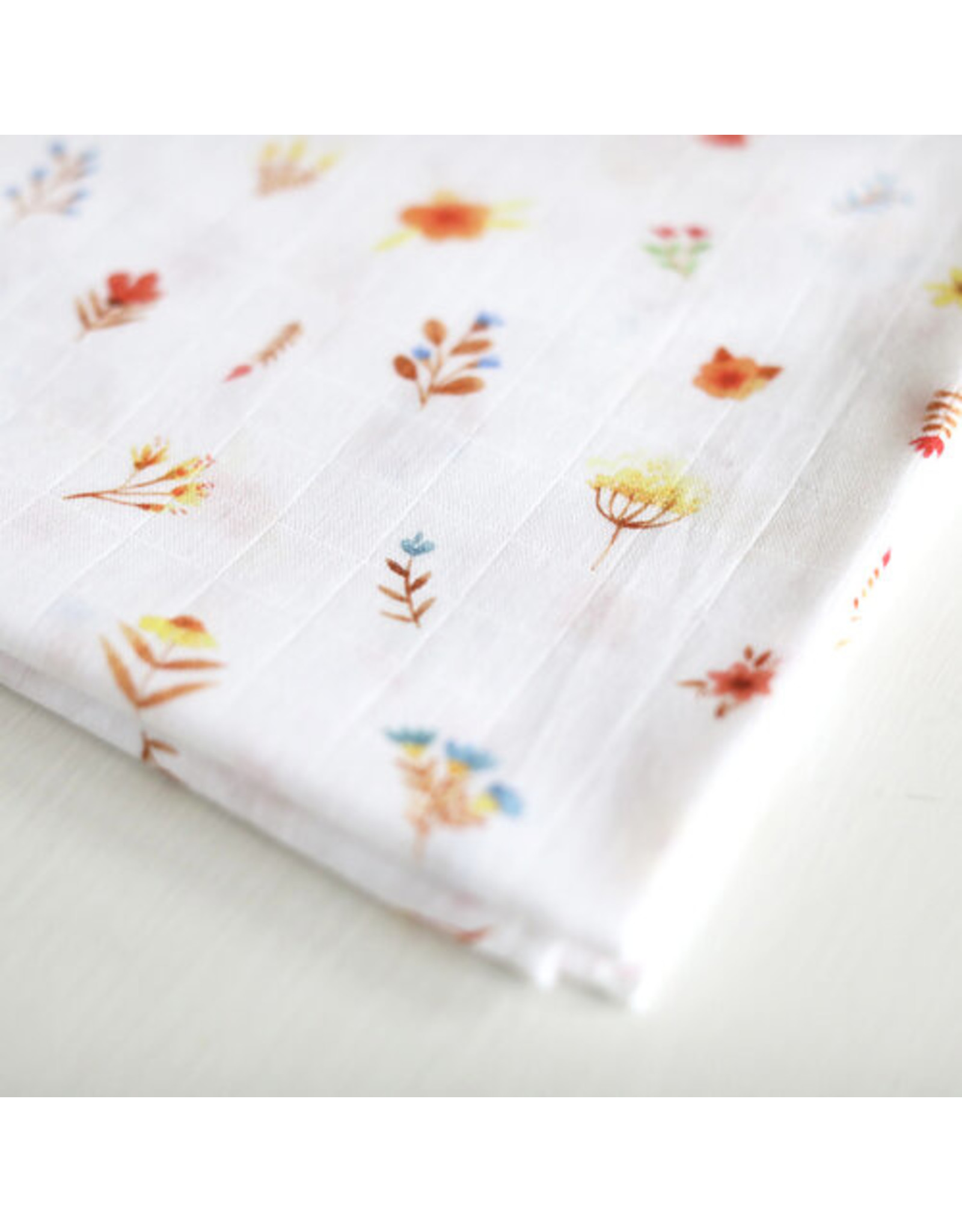 Fox in the Attic Muslin Swaddle Blanket - Little Flowers