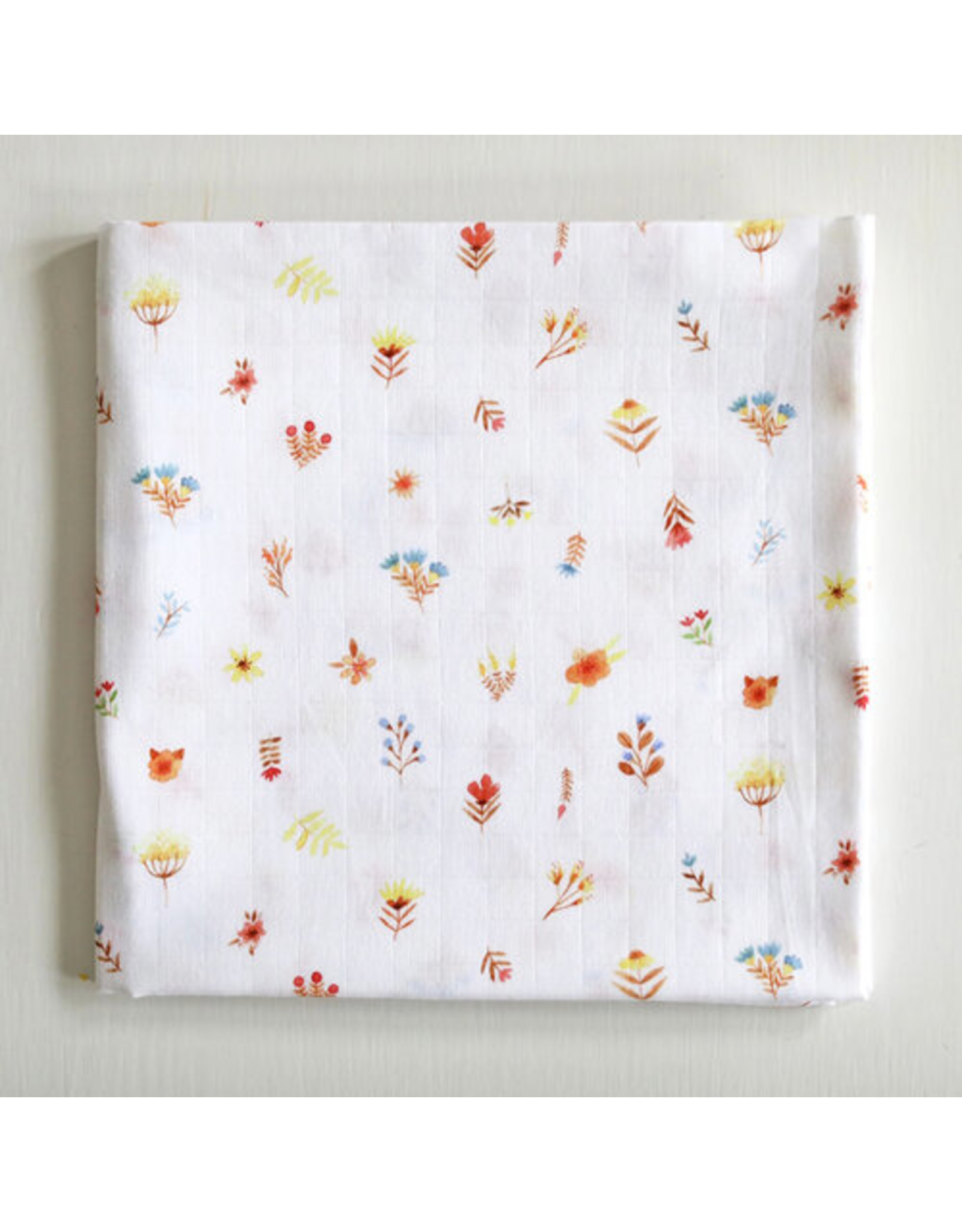 Fox in the Attic Muslin Swaddle Blanket - Little Flowers