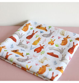 Fox in the Attic Muslin Swaddle Blanket - Bunnies