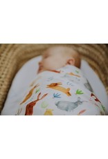 Fox in the Attic Muslin Swaddle Blanket - Bunnies