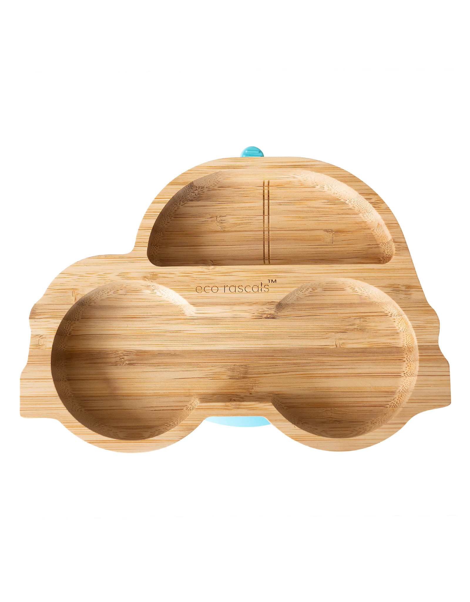 Eco Rascals Bamboo Suction and Section Plate - Car-Blue
