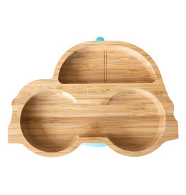 Eco Rascals Bamboo Suction and Section Plate - Car-Blue