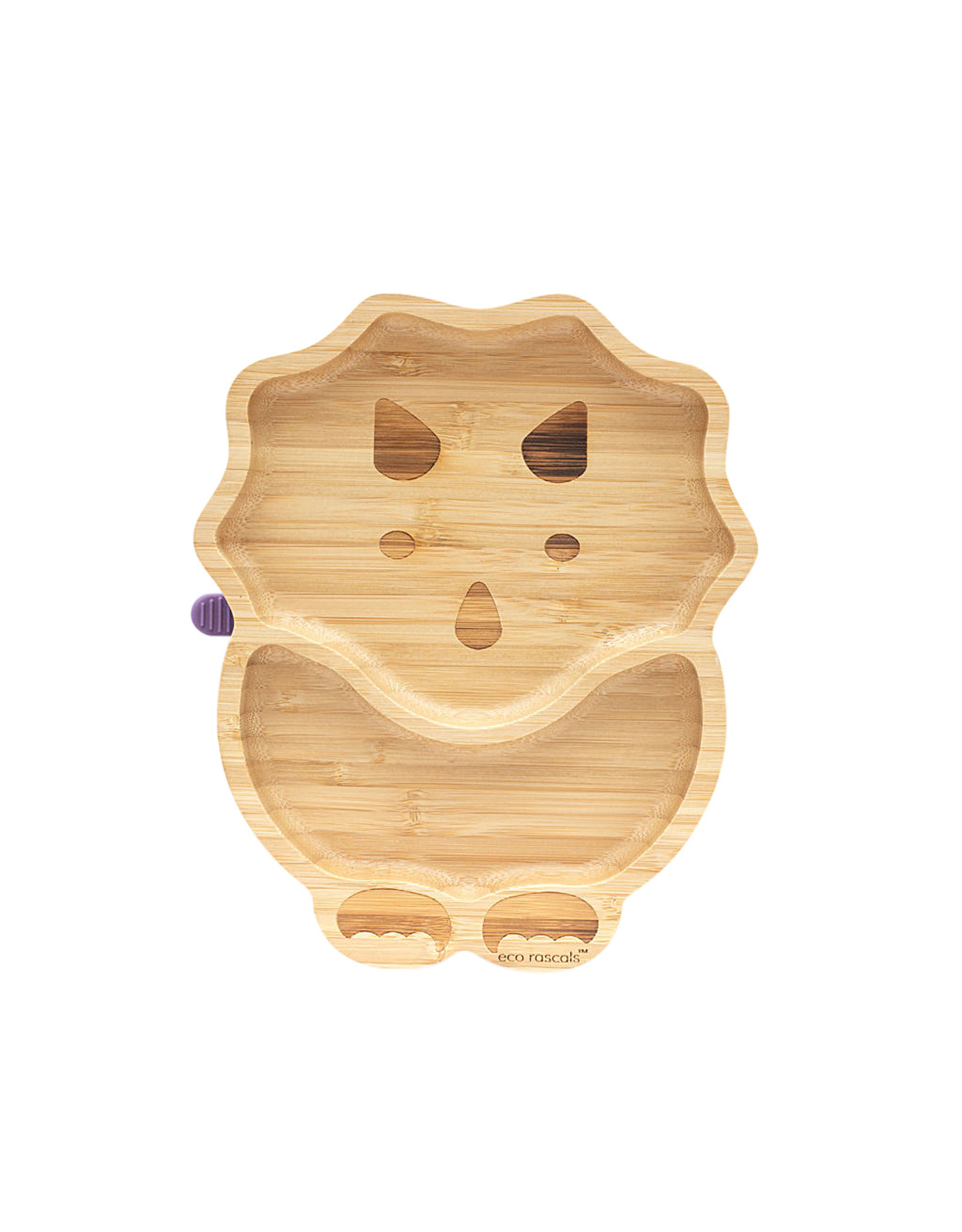Eco Rascals Bamboo Suction and Section Plate - Dinosaur - Purple