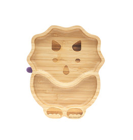 Eco Rascals Bamboo Suction and Section Plate - Dinosaur- Purple