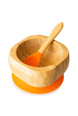 Eco Rascals Baby Bamboo Suction Bowl and Spoon Set - Orange