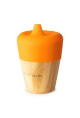 Eco Rascals Bamboo Cup (190ml) with Silicone Sippy Feeder- Orange