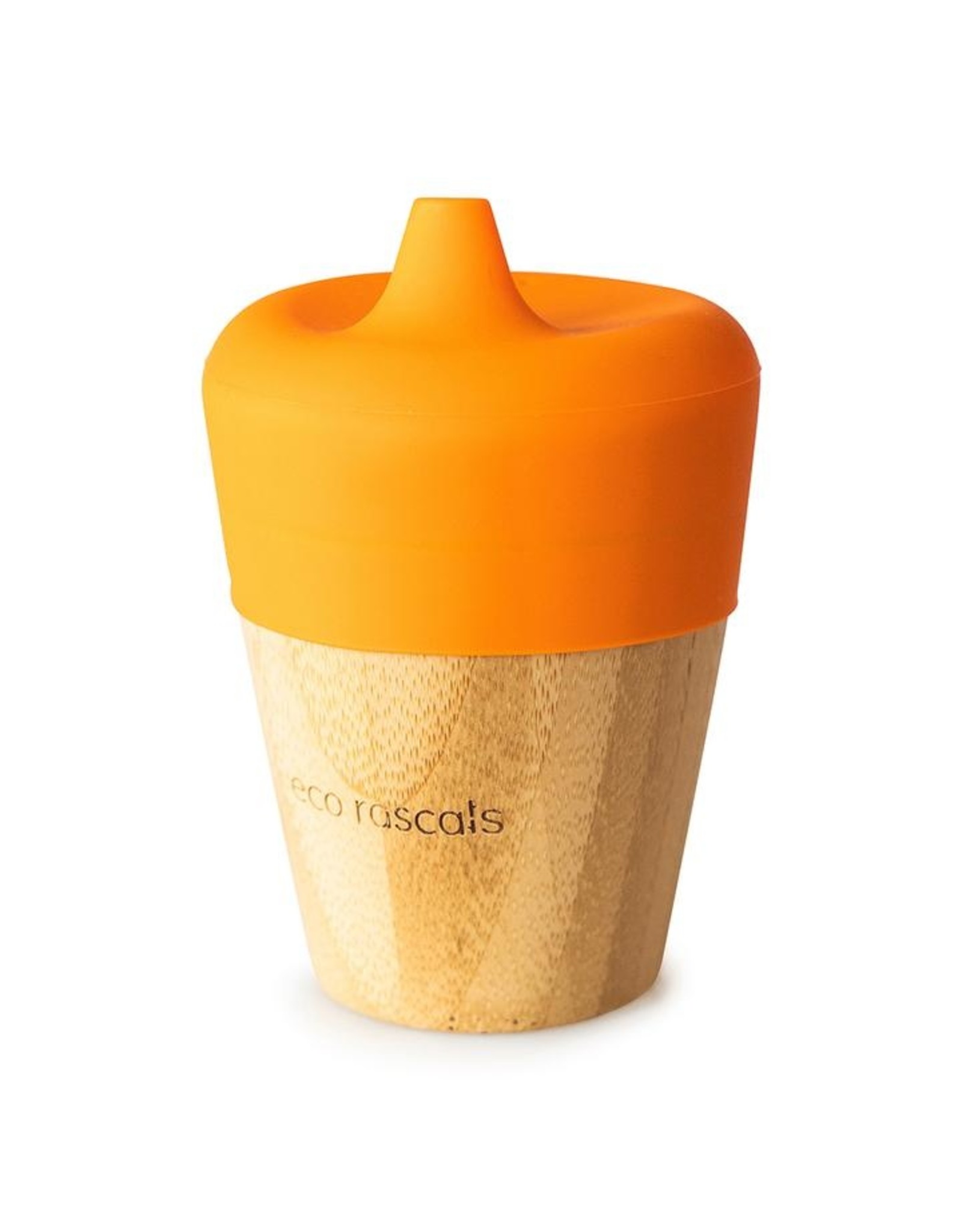 Eco Rascals Bamboo Cup (190ml) with Silicone Sippy Feeder- Orange