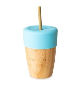 Eco Rascals Bamboo Cup (210ml) with Silicone Topper and 2 Bamboo Straws