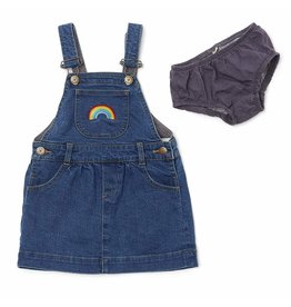 Dotty Dungarees Stonewash Denim Rainbow Dress