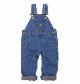 Dotty Dungarees Stonewash SMILE Denim Dungarees- 4-5 Years