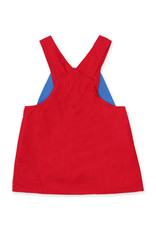 Toby Tiger Red Corduroy Dungaree Dress