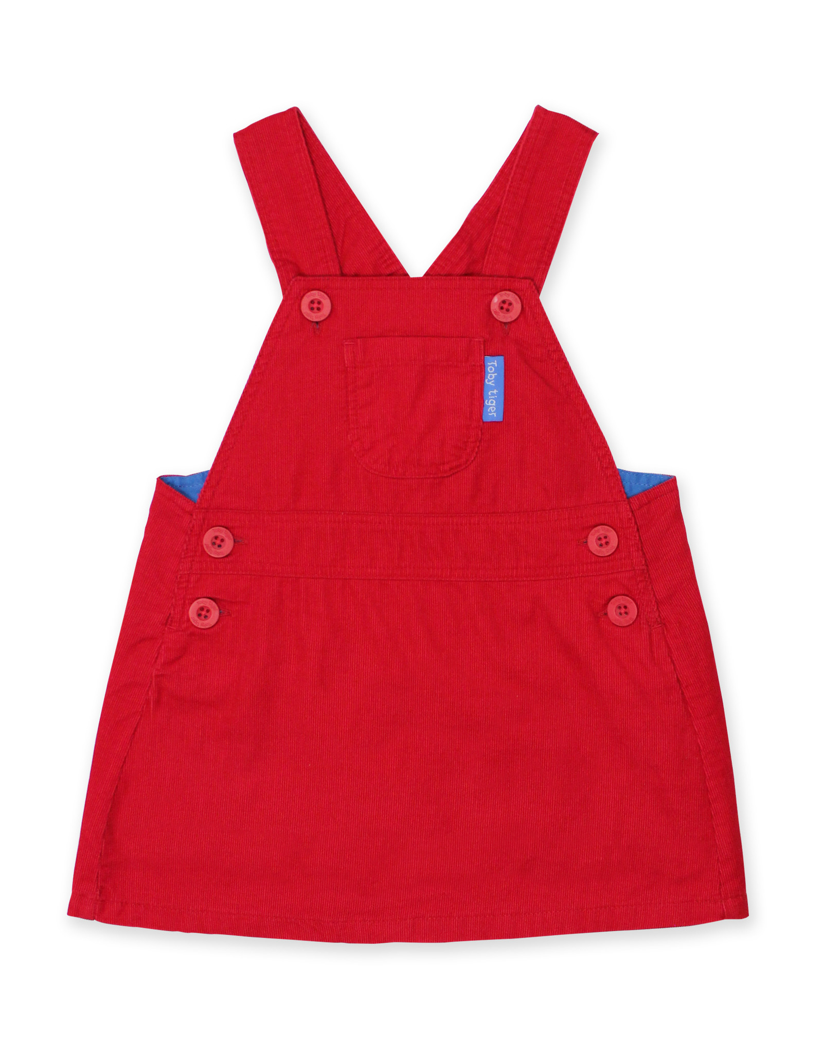 Toby Tiger Red Corduroy Dungaree Dress